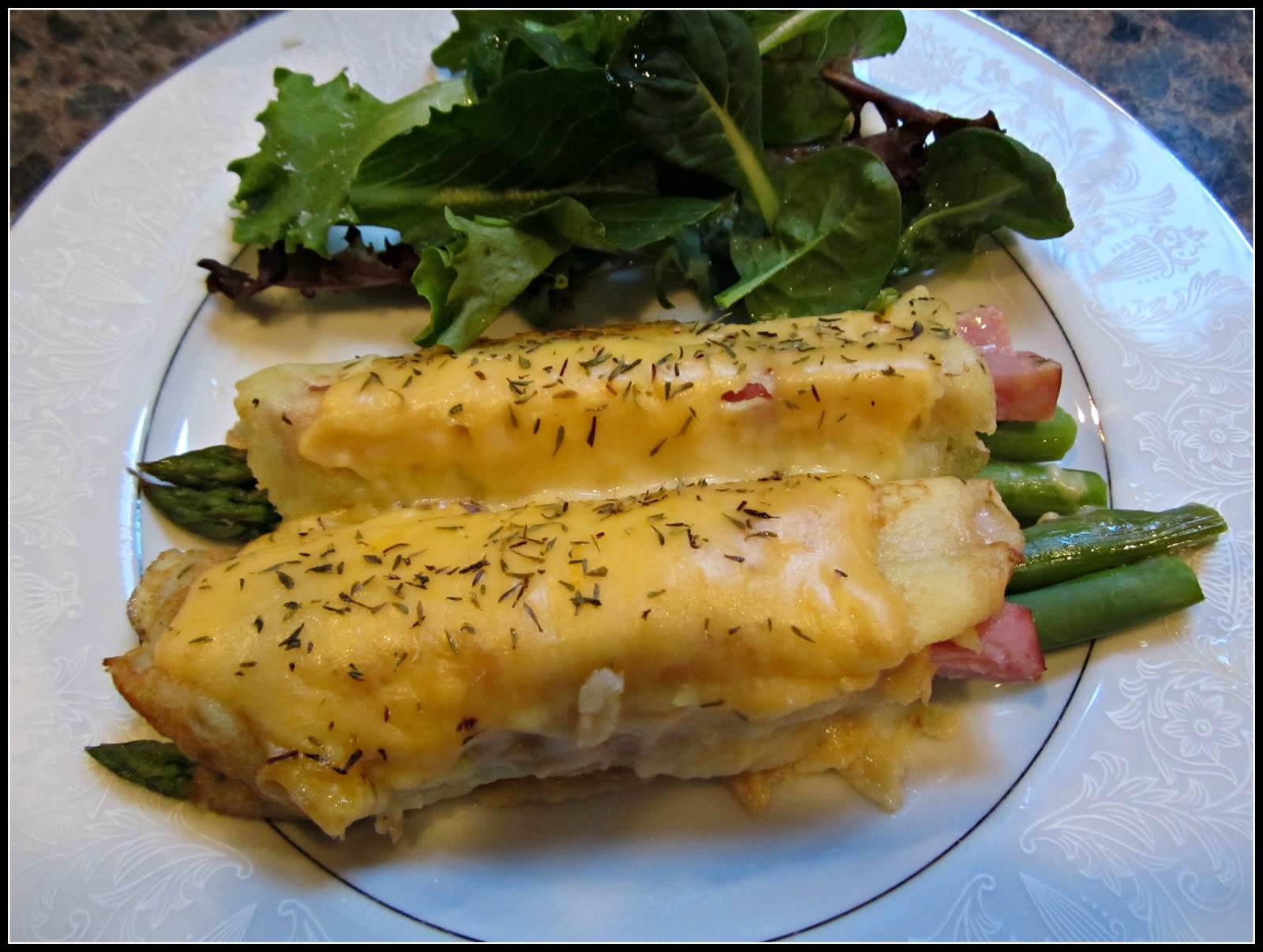 Sweet Magnolia Way Ham and Asparagus Crepes with Dijon Mustard Sauce