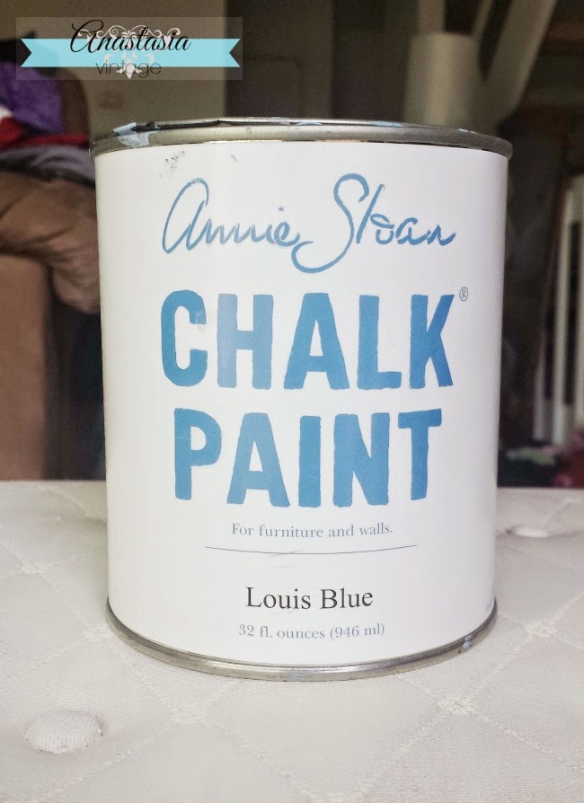 painted upholstery seat Louis Blue Annie Sloan Chalk Paint ASCP