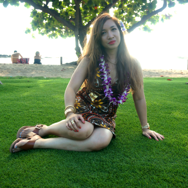 luau party makeup and outfit