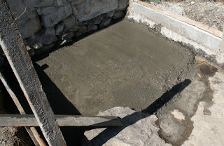First application of concrete First application of concrete