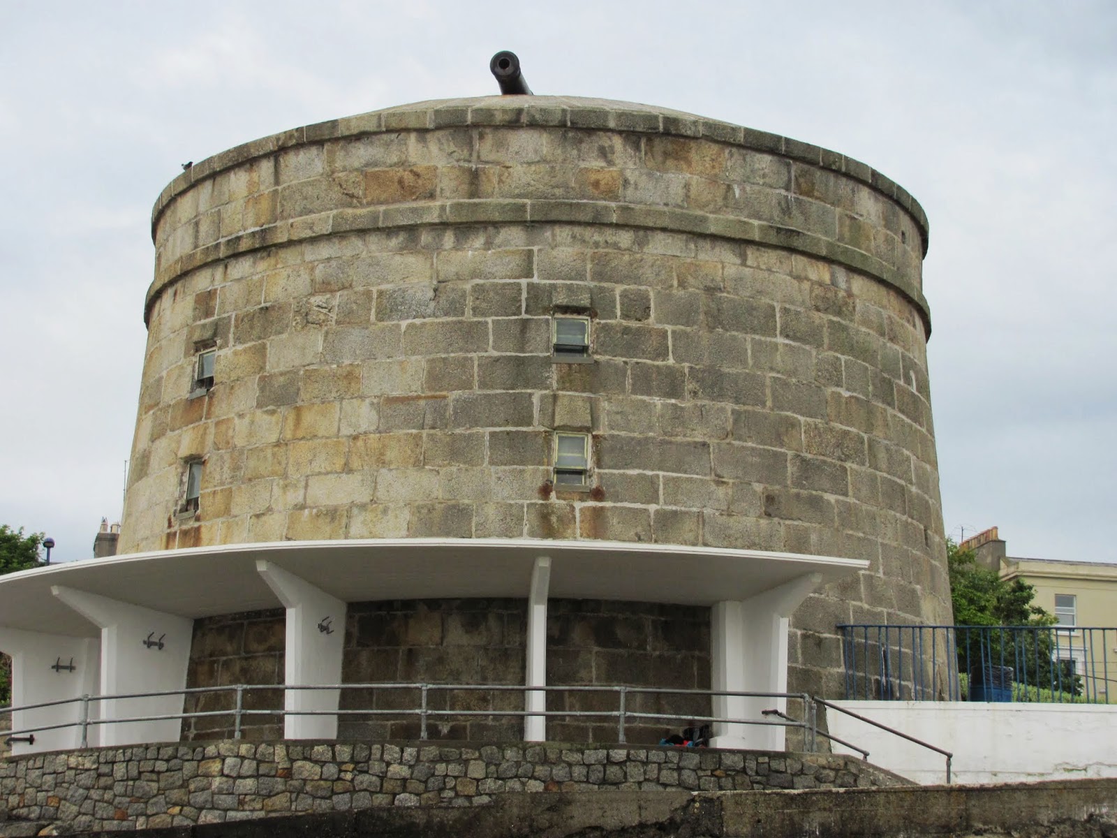 Defense Tower at Seapoint Beach A cylindrical tower with a cannon on top protects the bay from historical marauders at Seapoint Beach, Dublin, Ireland