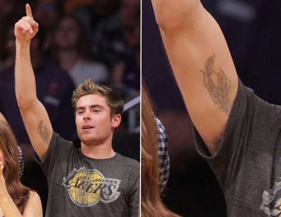zac efron tattoos penas fofas pulso braço efon duas hsm antenadas