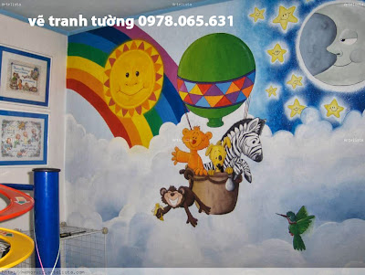 vẽ tranh tường mầm non vẽ tranh tường mẫu giáo