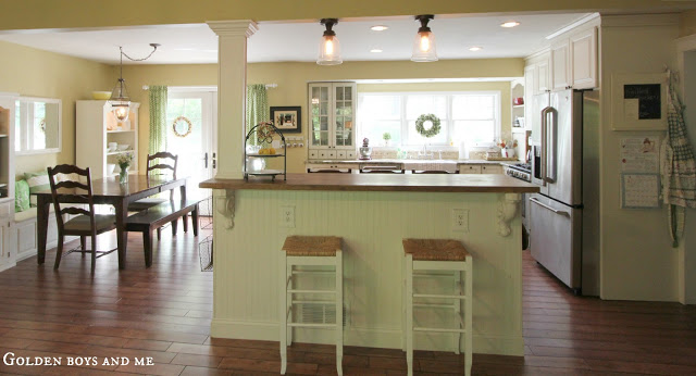 Open Floor plan kitchen via www.goldenboysandme.com
