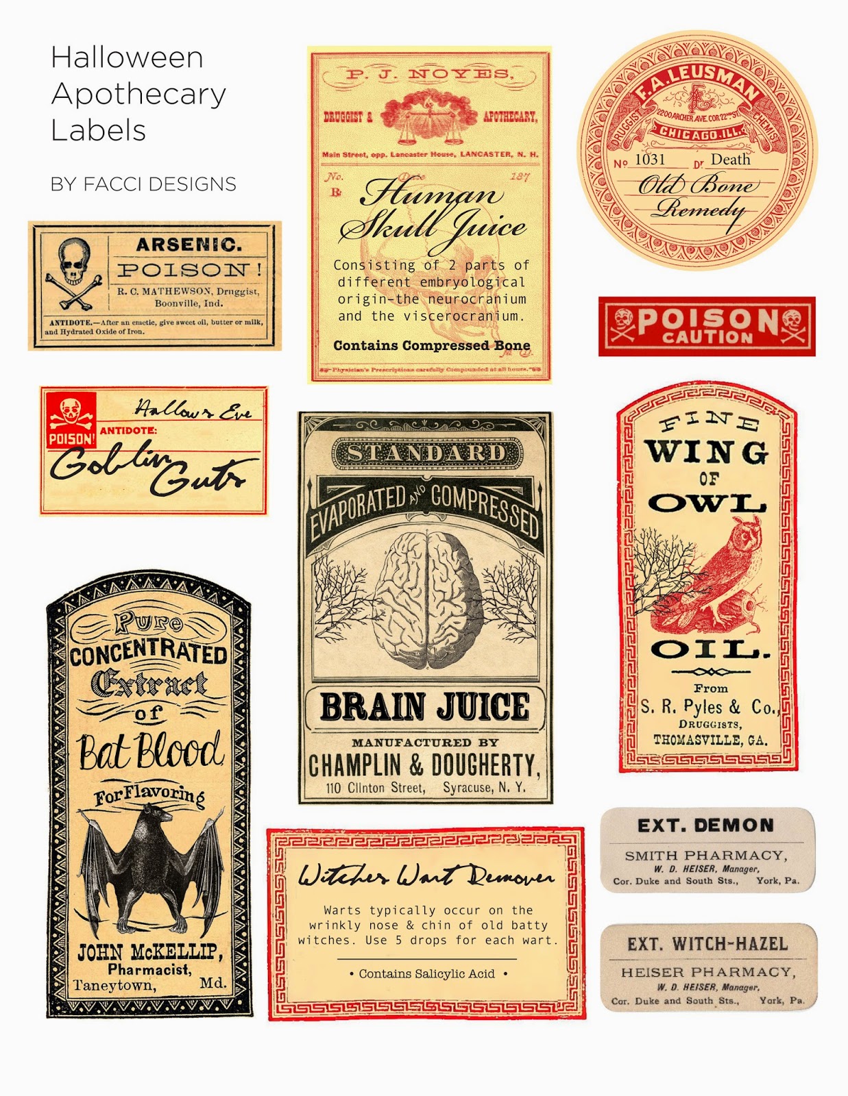 Free Printable Halloween Apothecary Labels Customize and Print