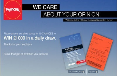 TkMaxxCare.com - Win £1,000 with TK Maxx Survey Sweepstakes