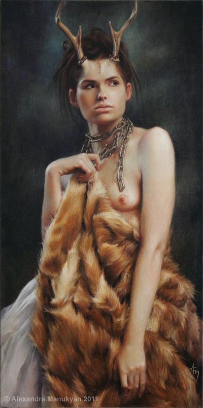 Alexandra Manukyan pinturas sadomasoquista macabra fetiche provocante sombrio
