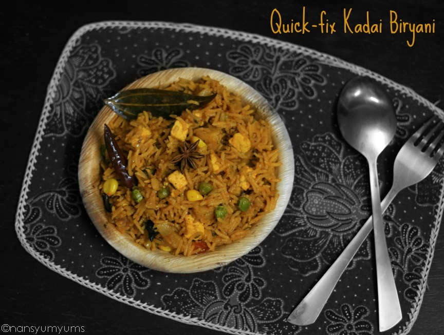 Nan's yumyums! Quickfix Kadai Biryani (without pressure cooker
