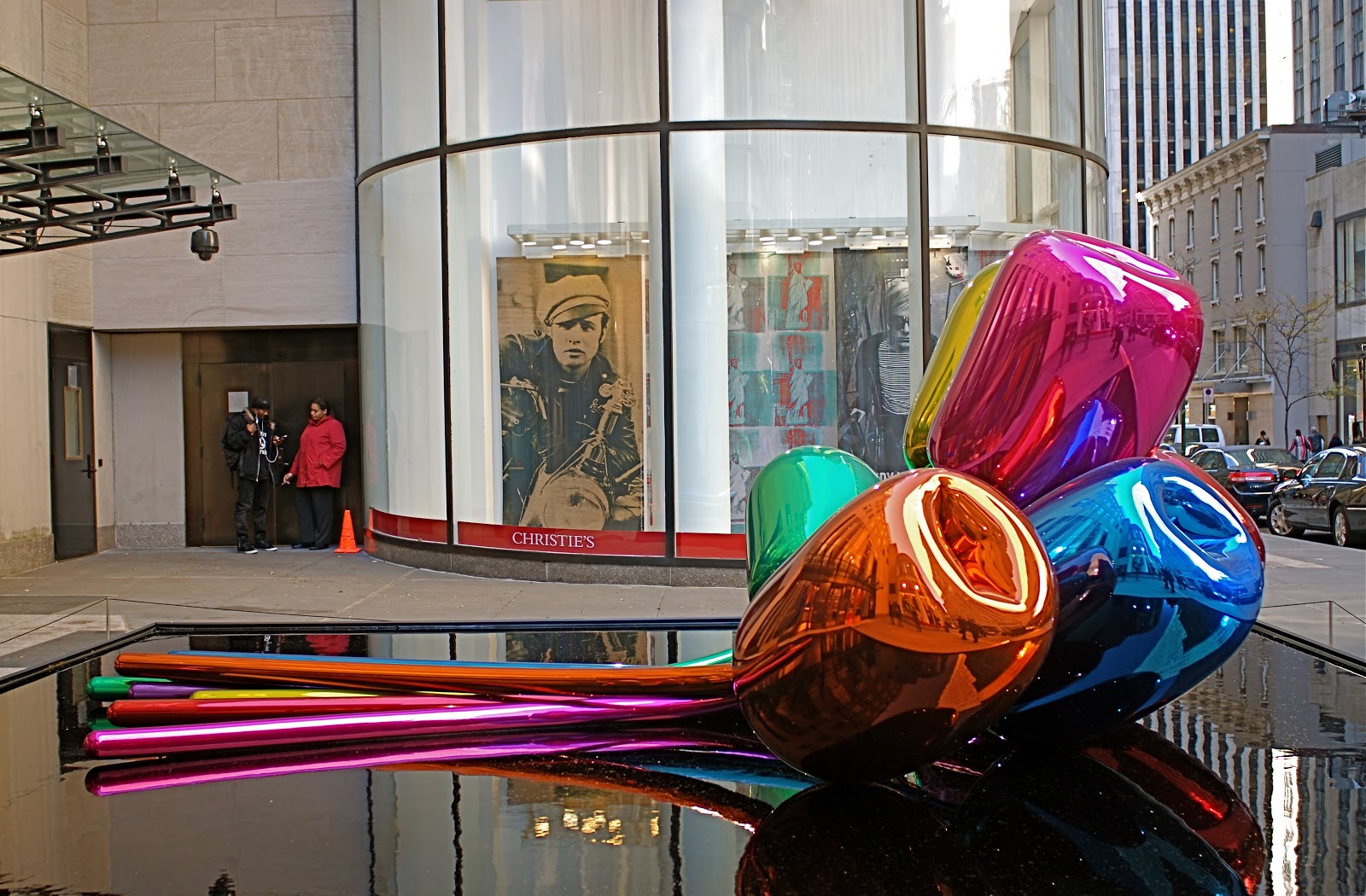 NYC ♥ NYC TULIPS by Jeff Koons in Full Bloom Outside Christie's at