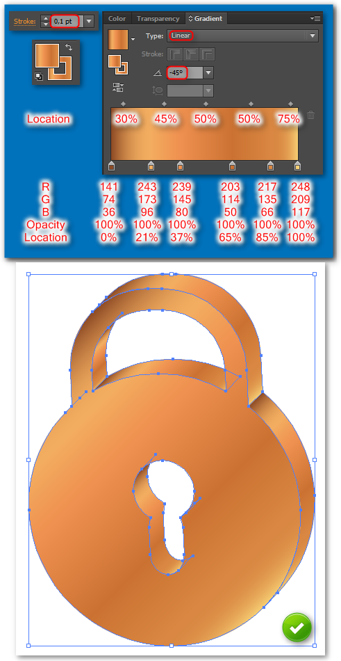 How to create a gold 3d padlock illustration in Adobe Illustrator How to create a gold 3d padlock illustration in Adobe Illustrator