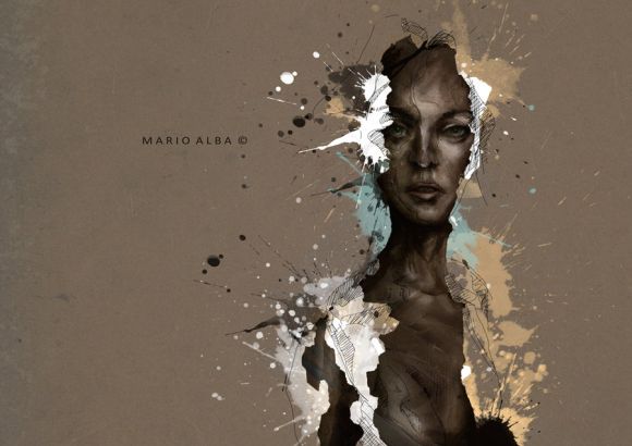 Mario Alba pinturas aquarela mulheres sensuais
