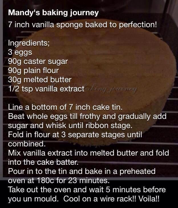 Mandy's baking journey Genoise sponge recipe
