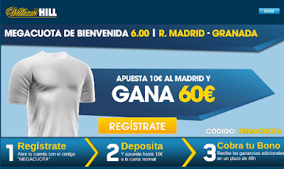 William Hill megacuota 6 Real Madrid gana a Granada 19 septiembre William Hill megacuota 6 Real Madrid gana a Granada 19 septiembre