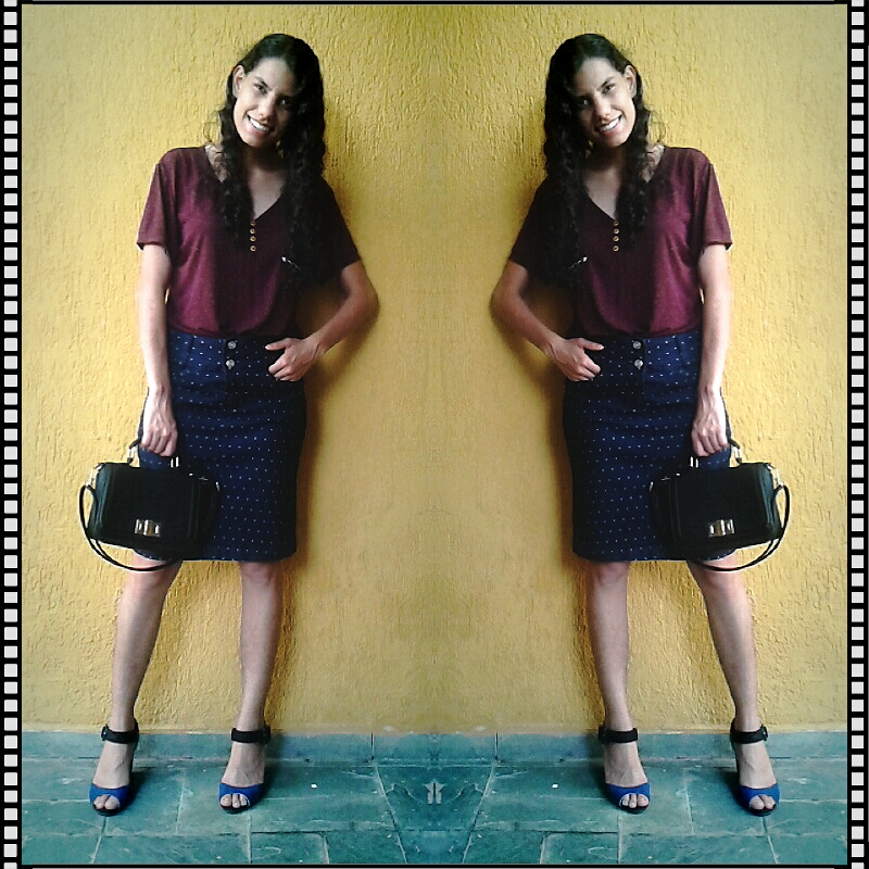 saia vinho combina com que cor de blusa