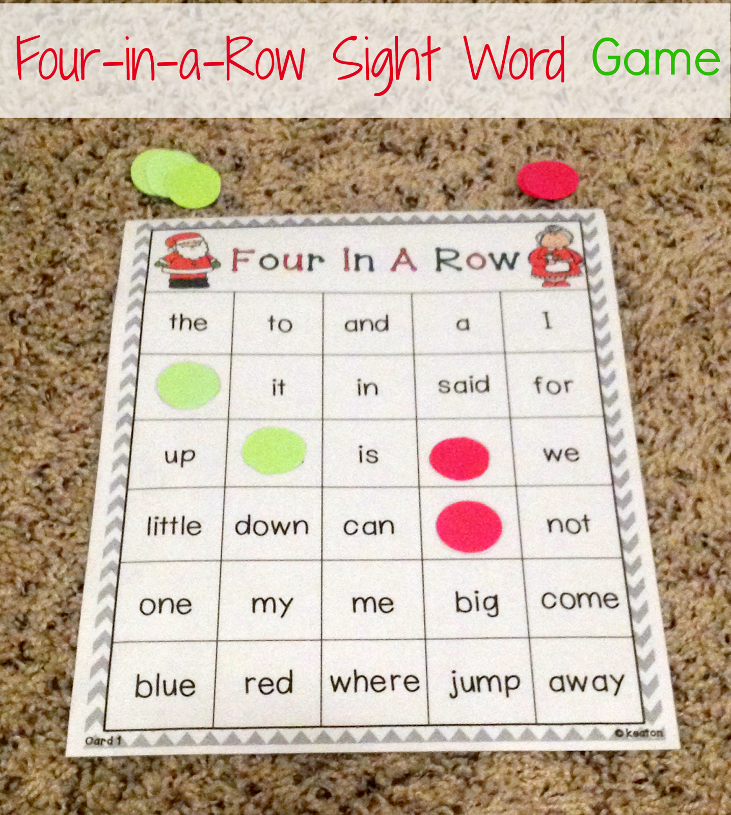 Primary Junction First Grade Christmas Sight Word Game