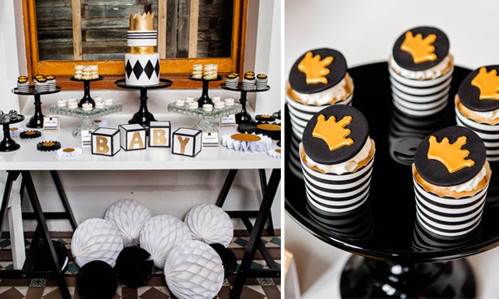 Black And Gold Baby Shower Centerpieces : Sweet little nursery white gold and black prince