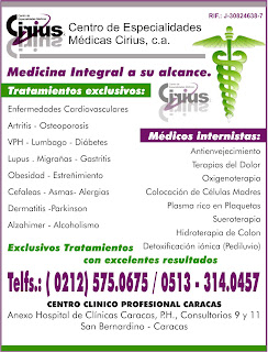 CENTRO DE ESPECIALIDADES MEDICAS CIRIUS, C.A. en Paginas Amarillas tu guia Comercial CENTRO DE ESPECIALIDADES MEDICAS CIRIUS, C.A. en Paginas Amarillas tu guia Comercial