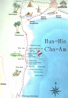 Map of Hua-Hin and Cha-Am