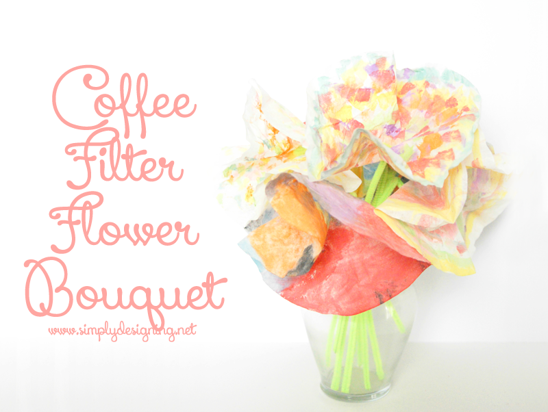 Coffee Filter Flower Bouquet | a really fun kid craft using supplies you may already have at home!  So cute!  Pinning for later | #kidcraft #kidactivity #coffeefilter #paint #craftblogger
