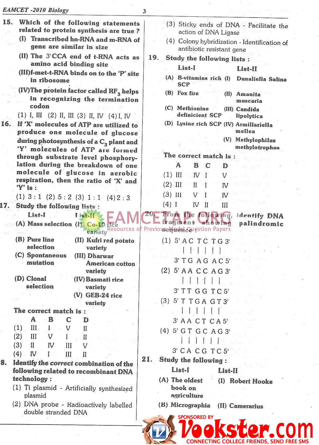 AP EAMCET Previous Year Question Papers with Solutions