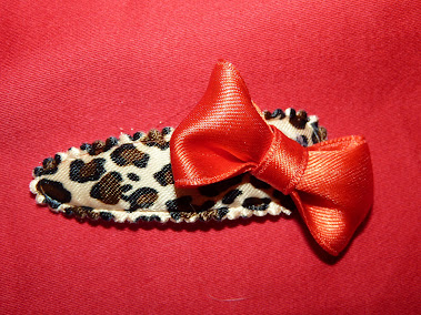 leopard satin bow haircandy