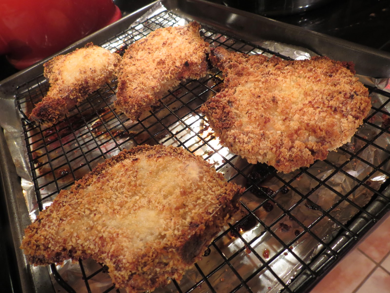 The Bee Cave Kitchen Panko Crusted Oven "Fried" Pork Chop with Wasabi