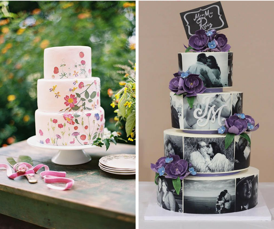 ръчно-декорирани сватбени торти с рисунки