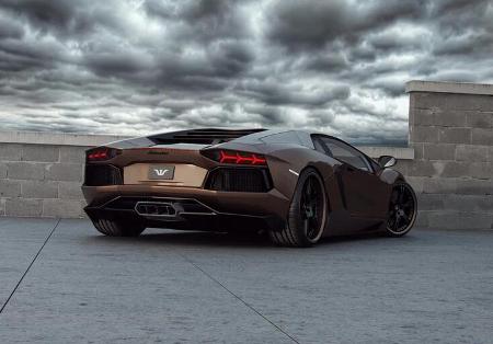 Super luxury cars: Surprise: Lamborghini Aventador nice chocolate color