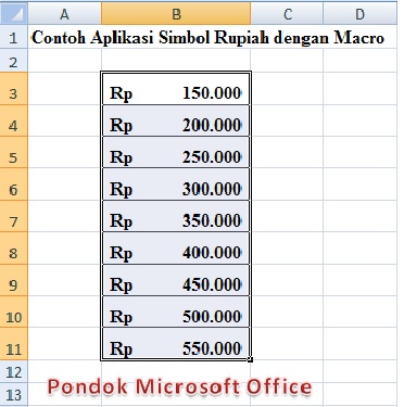 Menampilkan Simbol Rp Rupiah Secara Otomatis Di Microsoft Excel 2007 Fungsi Dan Rumus Excel Lengkap