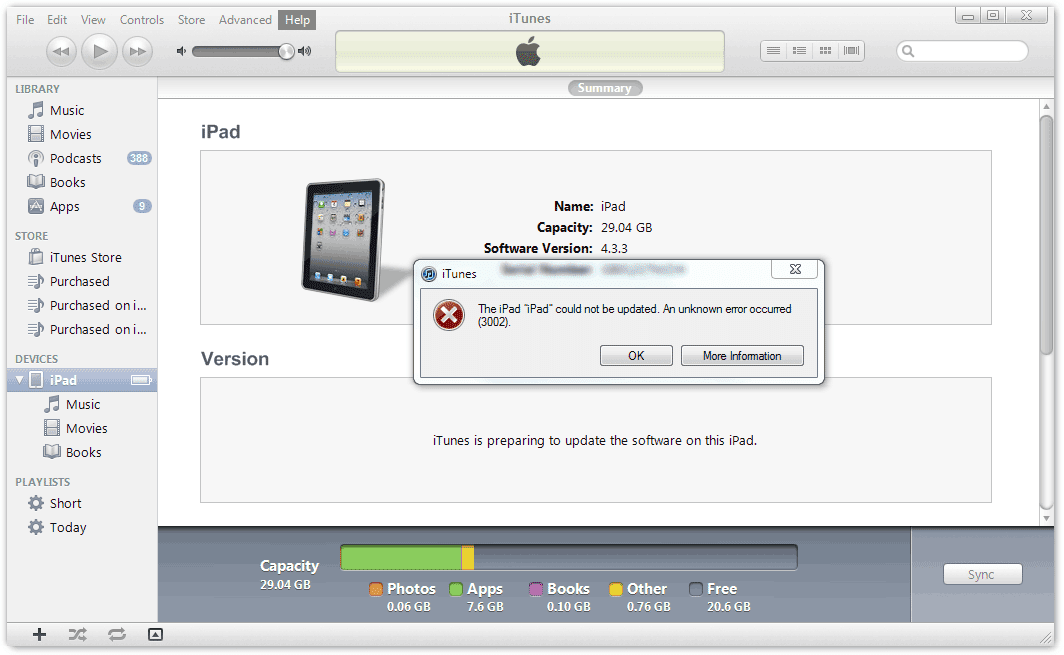 Error Installing Apple Software Update