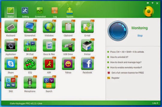iSafe Free Keylogger - Monitor your PC activity - Download