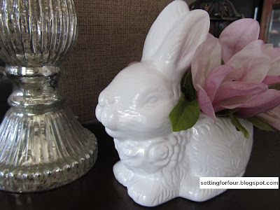  DIY Pottery Barn Knock Off Easter Rabbit Tutorial! Bring PB style to your home decor without the price tag! This is an easy and inexpensive DIY to make for your side table or centerpiece for your Spring tablescape! 