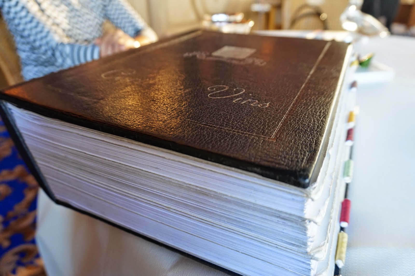 Wine List at La Tour d'Argent Restaurant Wine list La Tour d'Argent Restaurant Paris France Michelin Star