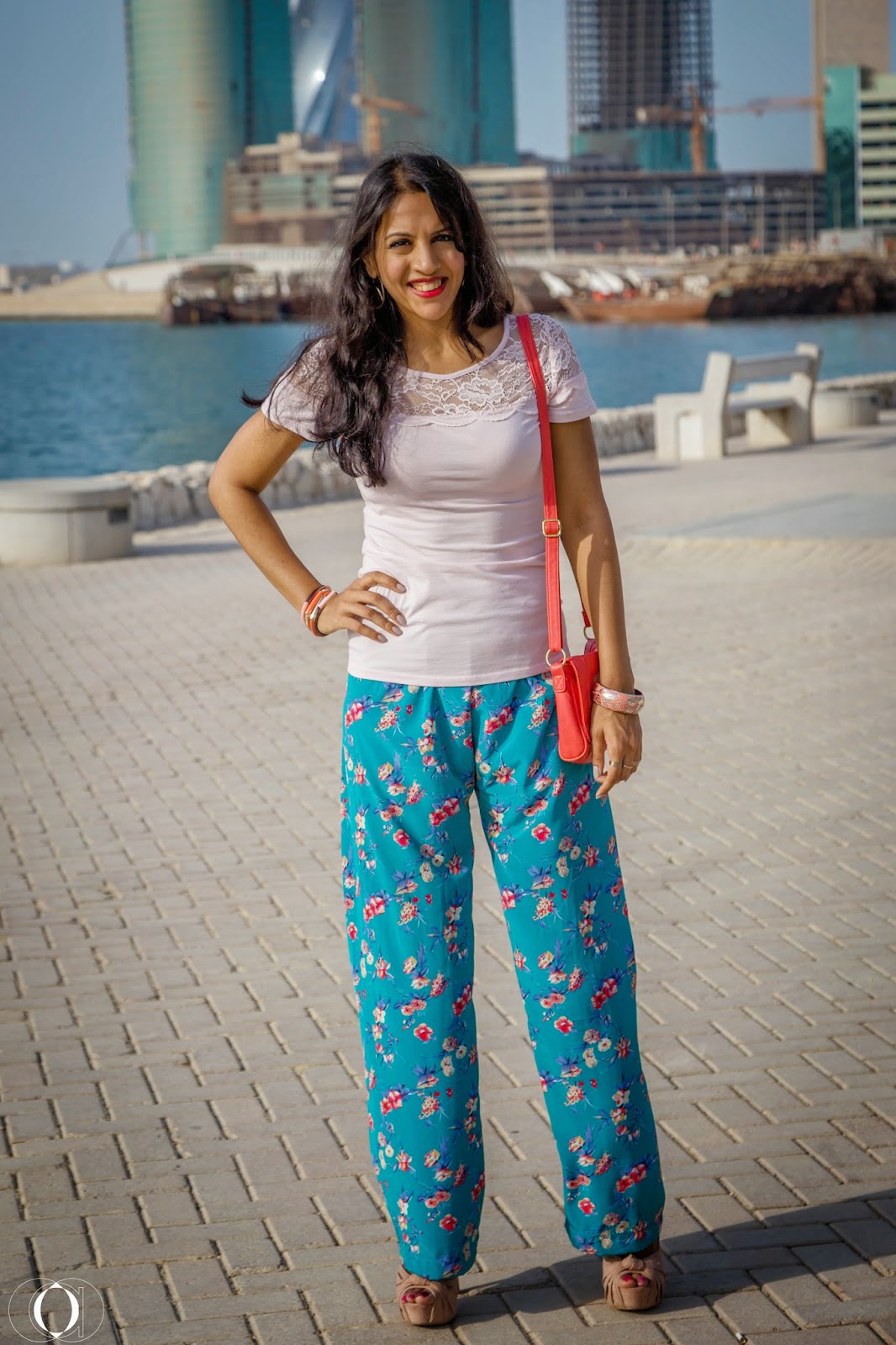Blush lace and floral pants The Silver Kick Diaries