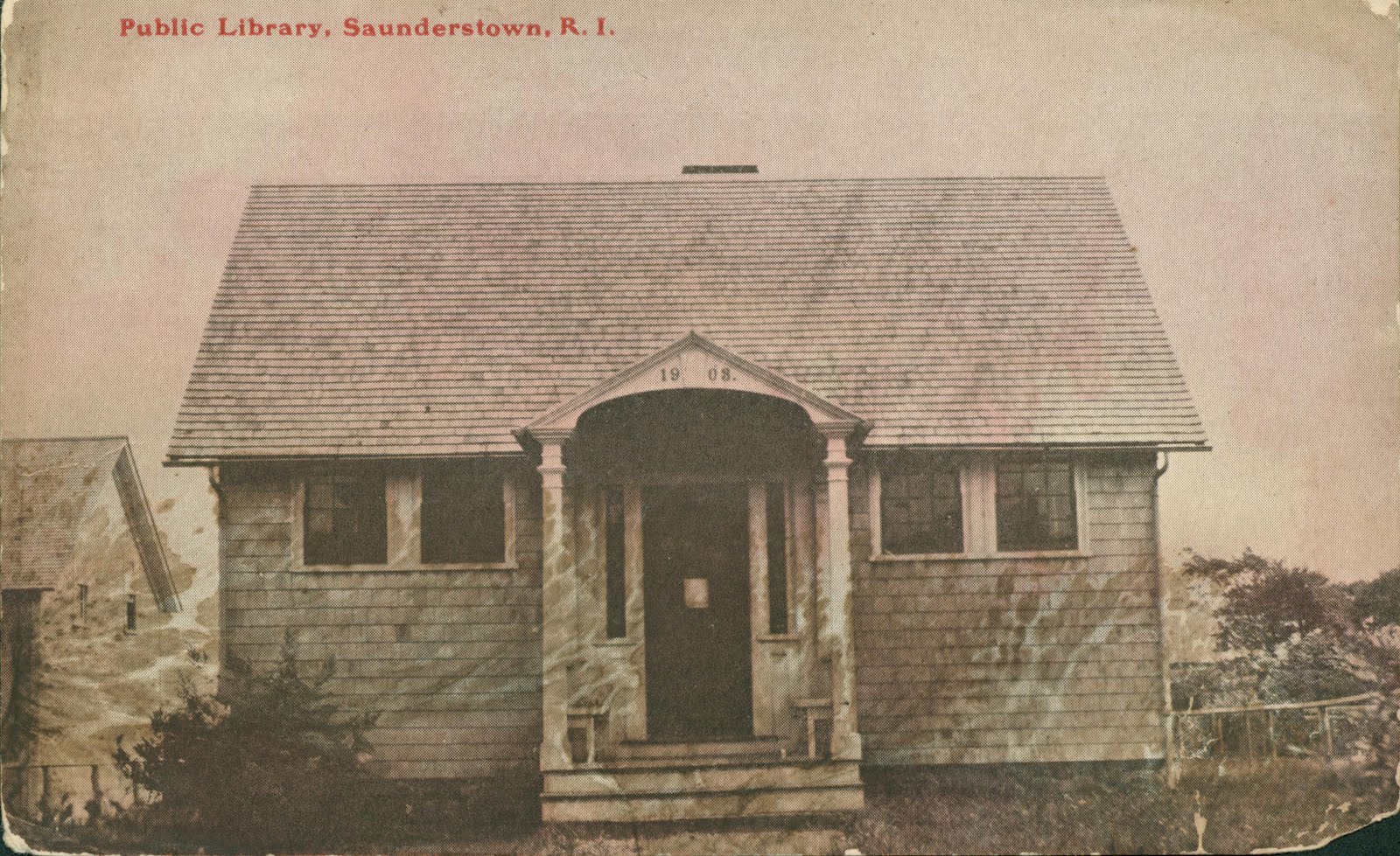 Library Postcards Public Library, Saunderstown, Rhode Island