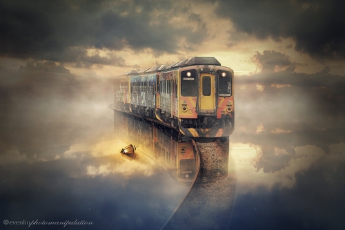 22-The-Train-Even-Liu-Surreal-Photo-Manipulations-and-the-Lantern-www-designstack-co