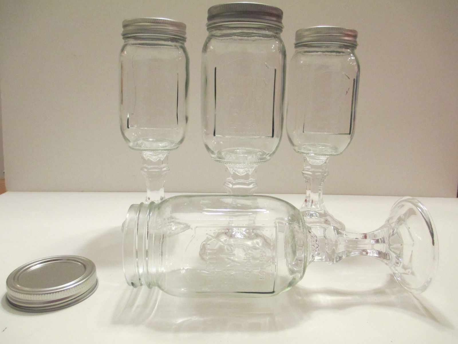 The Tool Ticket Bulletin 16oz Circleware Footed Clear Glass Mason Jar