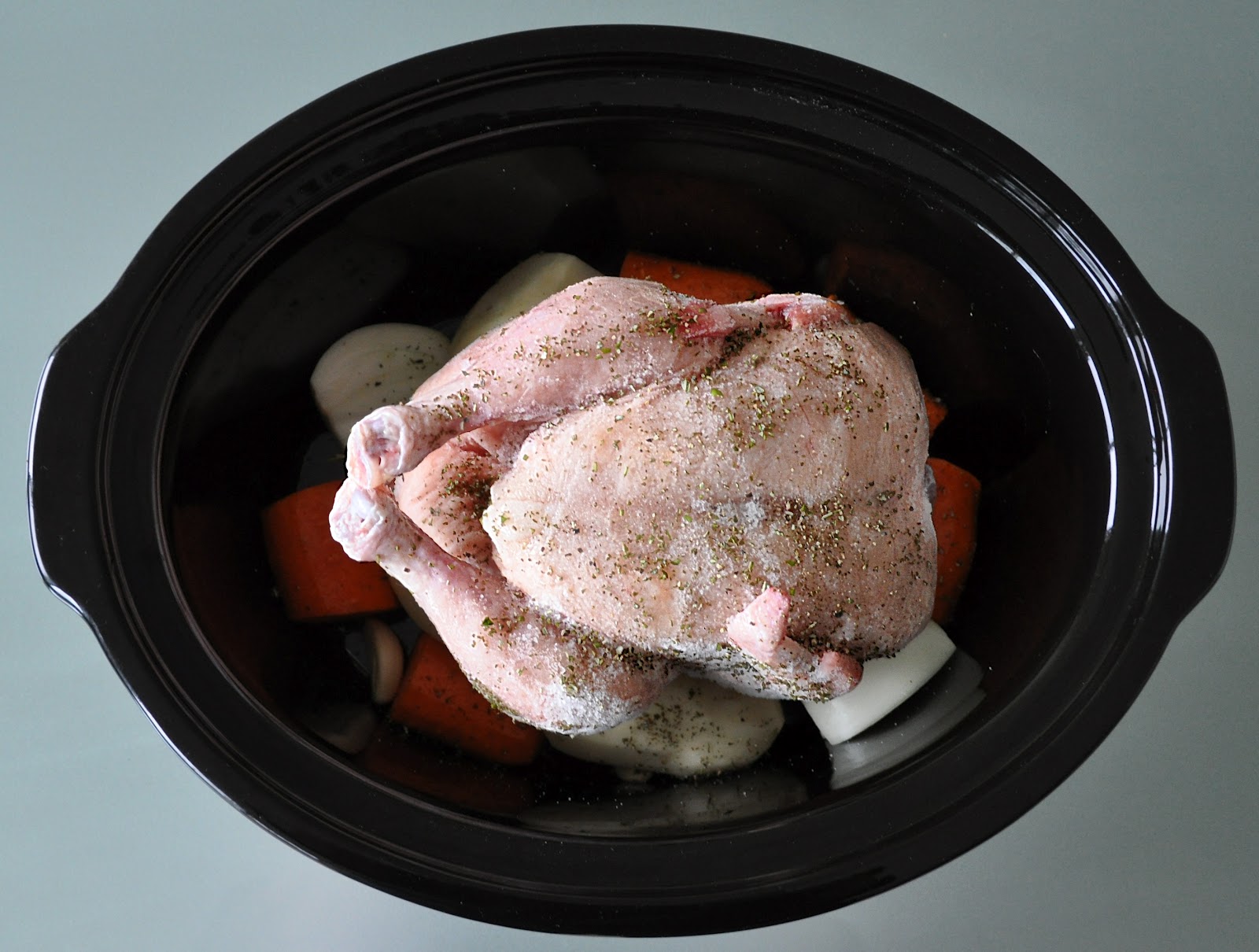 Aunt B on a Budget Slow Cooker Roast Chicken