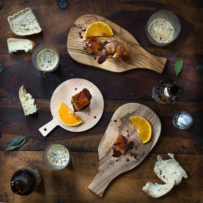 three little halves Beer Lovers United Guinness Lacquered Pork Belly