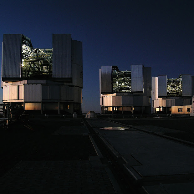 The ESO's Very Large Telescope ready for the night at Paranal