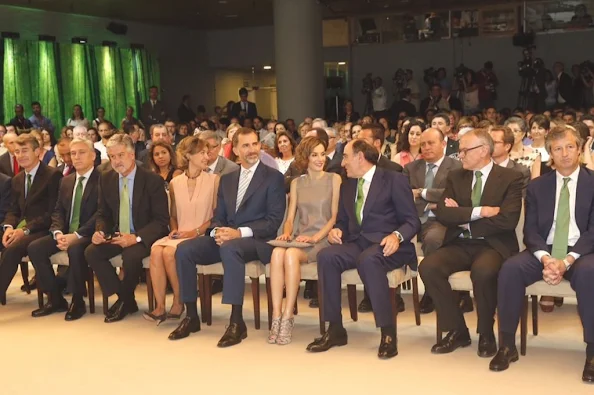 King Felipe of Spain and Queen Letizia of Spain, Ignacio Sanchez Galan and Isabel Garcia Tejerina deliver Iberdrola Foundation scholarships at casa de America