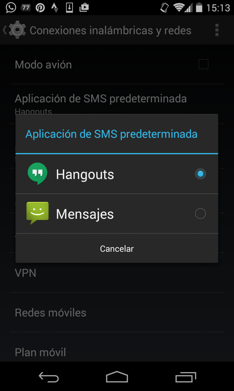 Hangouts SMS Android