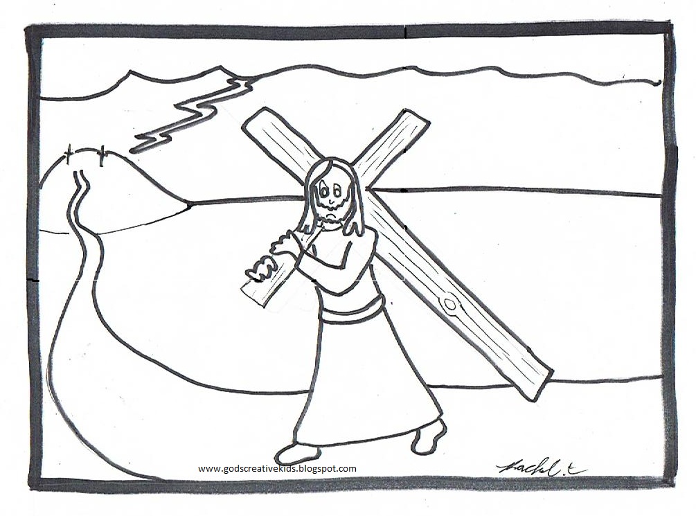 Cute Sorrowful Mysteries Coloring Pages for Kids
