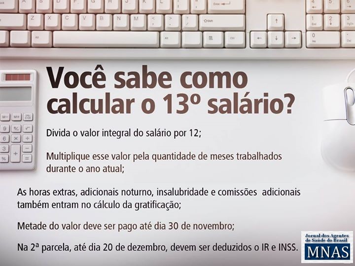 Você sabe como calcular o 13º salário? Jornal dos Agentes de Saúde do