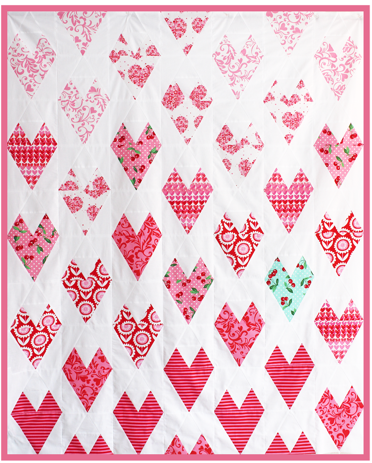 Quilt Inspiration Free pattern day Hearts and Valentines