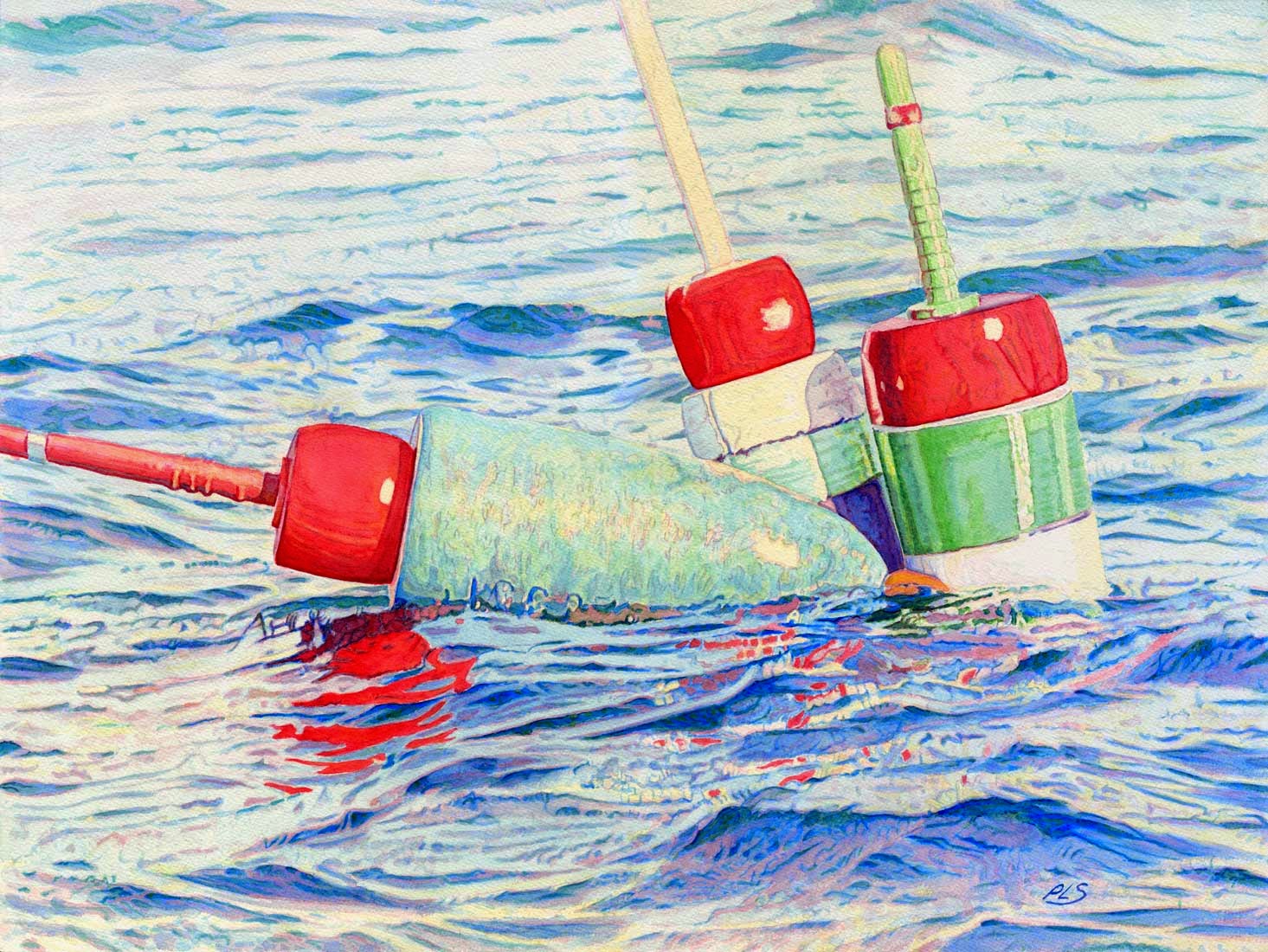 Buoy Tangle V - Watercolor 18" x 24" Buoy Tangle V - Watercolor 18" x 24"