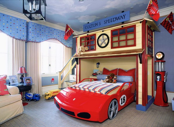 Race Car Bedroom Boy Decorating Idea