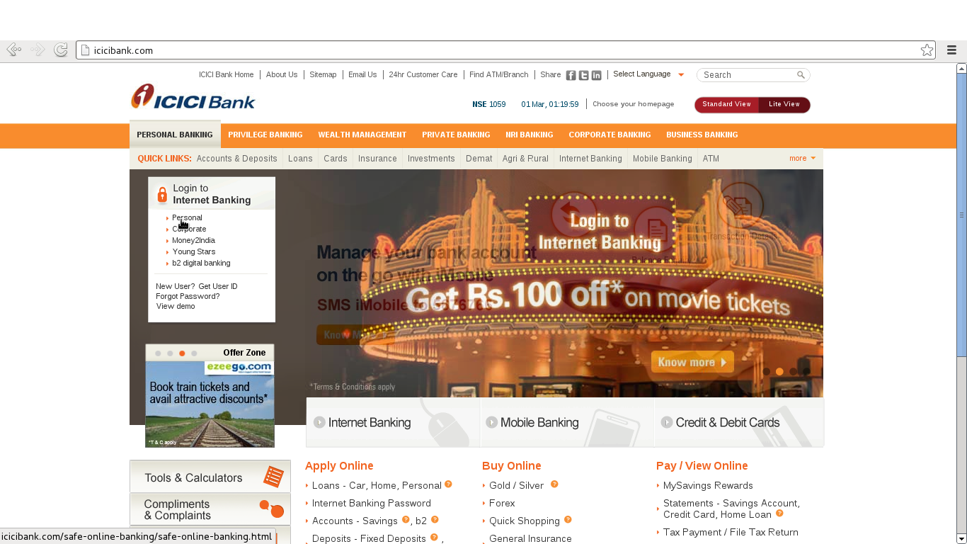 ICICI Bank Login , How to use ICICI Net Banking safely Google and results