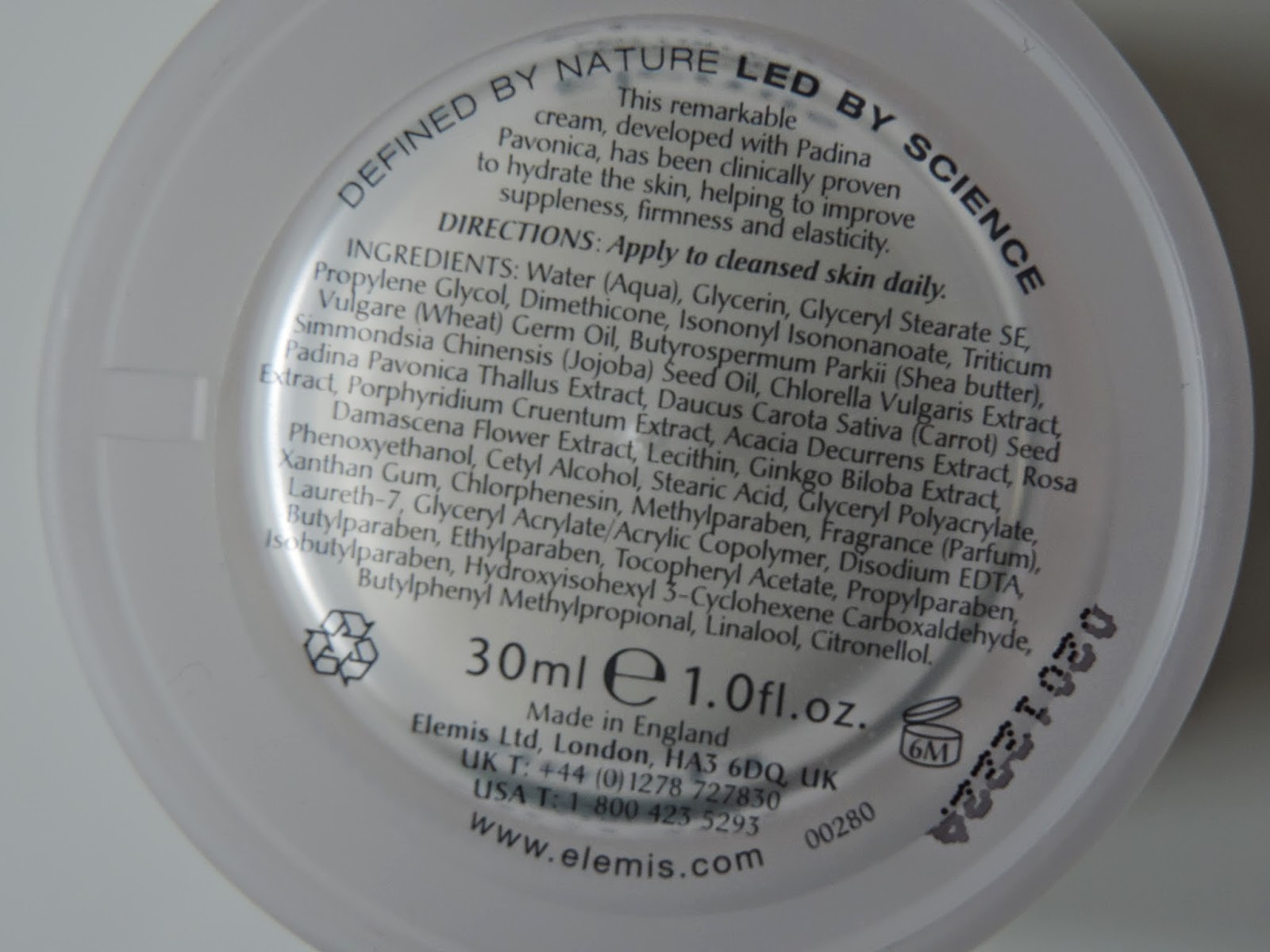 Elemis Pro Collagen Marine Cream Ingredients