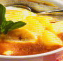 Frutas flambeadas con sabayón de piña recetas